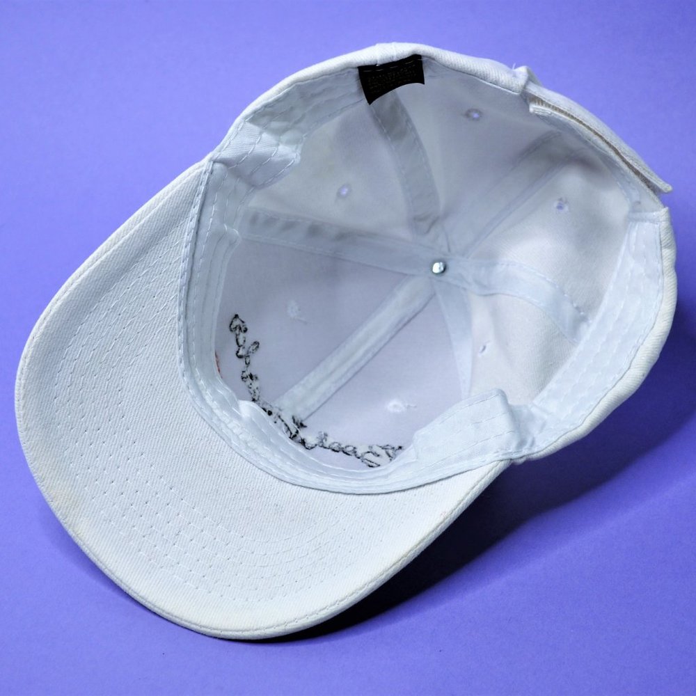 Custom Made "Book Hoarder" White Baseball Cap - Adjustable Velcro - Picture 5 of 9